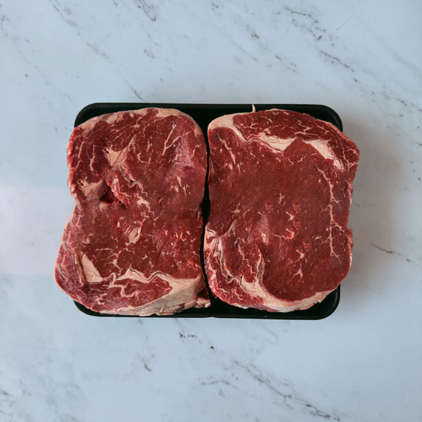 Pure Angus Grass Fed, Growth Hormone Free Beef Scotch Fillet Steaks (Pack of 2 x 250g steaks)